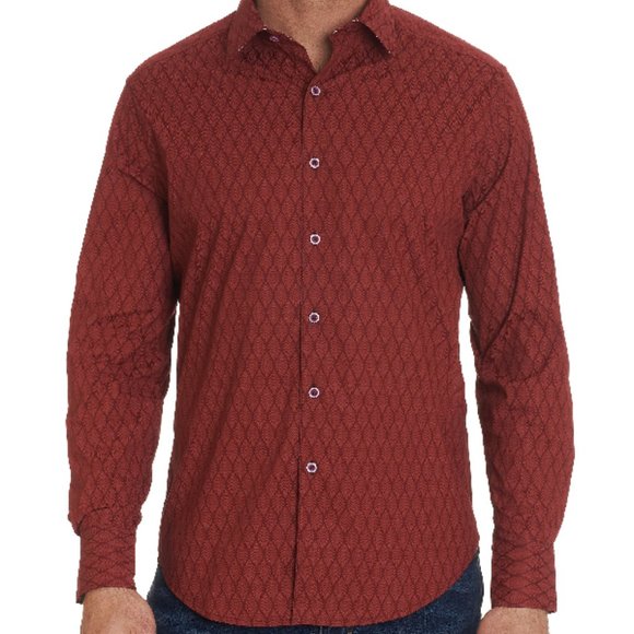 Robert Graham Other - ROBERT GRAHAM becker sport shirt burgundy Sz L